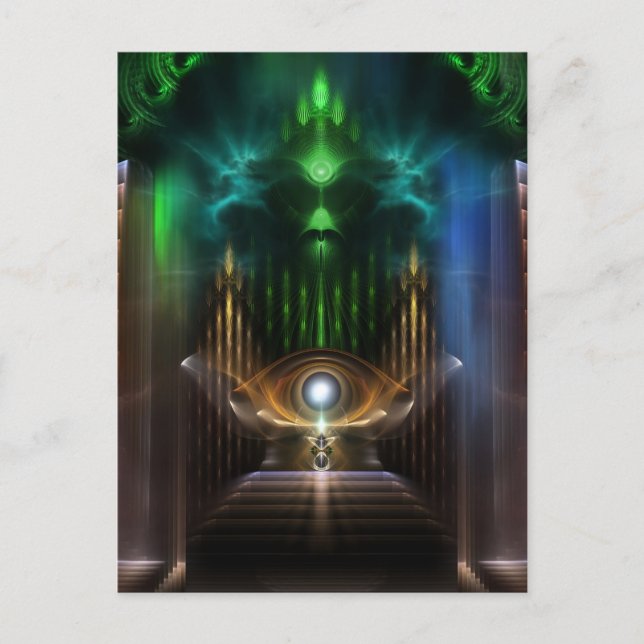 Cartão Postal Contemplando Arte Fractal Oz (Frente)