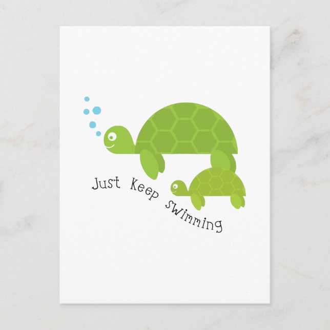 Cartão Postal Continue nadando (Frente)