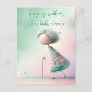 Cartão Postal Continue Querida Citação Inspiradora Arte Fofa