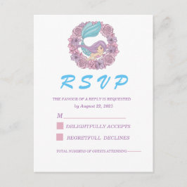 Cartão Postal Conto de Fadas Romântico Mermaid RSVP