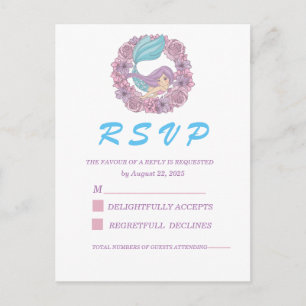 Cartão Postal Conto de Fadas Romântico Mermaid RSVP