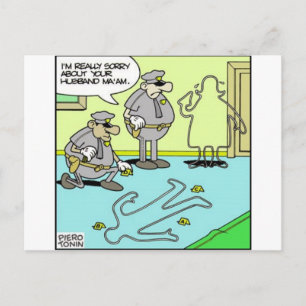 Cartão Postal Contorno de Giz Presentes Engraçados da Polícia & 