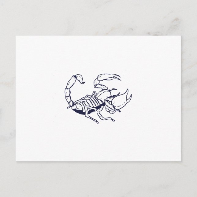 Cartão Postal Contorno Desenho da Mão do Scorpion (Frente)