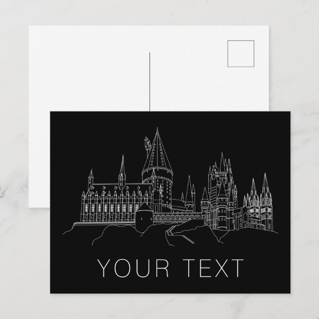 CARTÃO POSTAL CONTORNO DO CASTELO DE HOGWARTS™ (Frente/Verso)