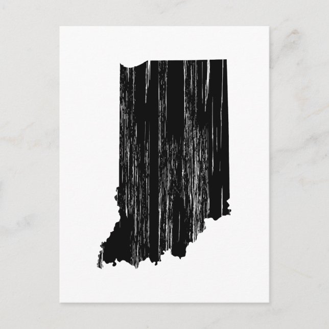 Cartão Postal Contorno do Estado de Indiana Angustiado (Frente)