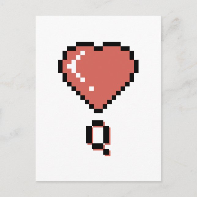 Cartão Postal Contorno preto da rainha do coração (Frente)