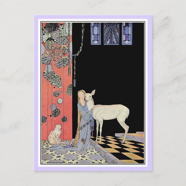 Cartão Postal Contos de fadas franceses: Blondina e Bonne-Biche (Frente)