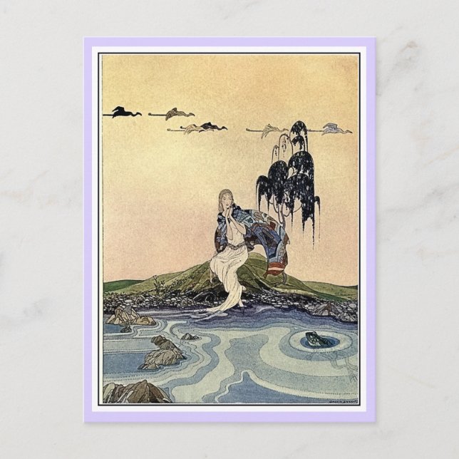 Cartão Postal Contos de fadas franceses: Violette e o sapo (Frente)