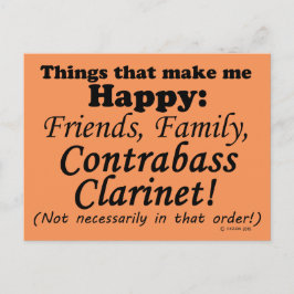 Cartão Postal Contrabando Clarinet Me Torna Feliz