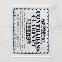 Cartão Postal Contrabass Clarinet License