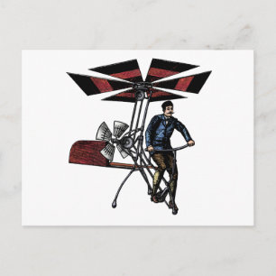 Cartão Postal Contraptação de aeronaves Helicópteras vitorianas