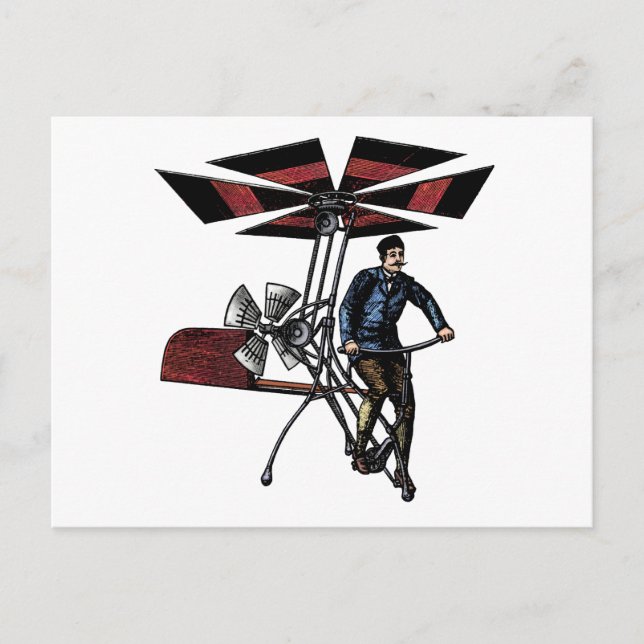 Cartão Postal Contraptação de aeronaves Helicópteras vitorianas (Frente)