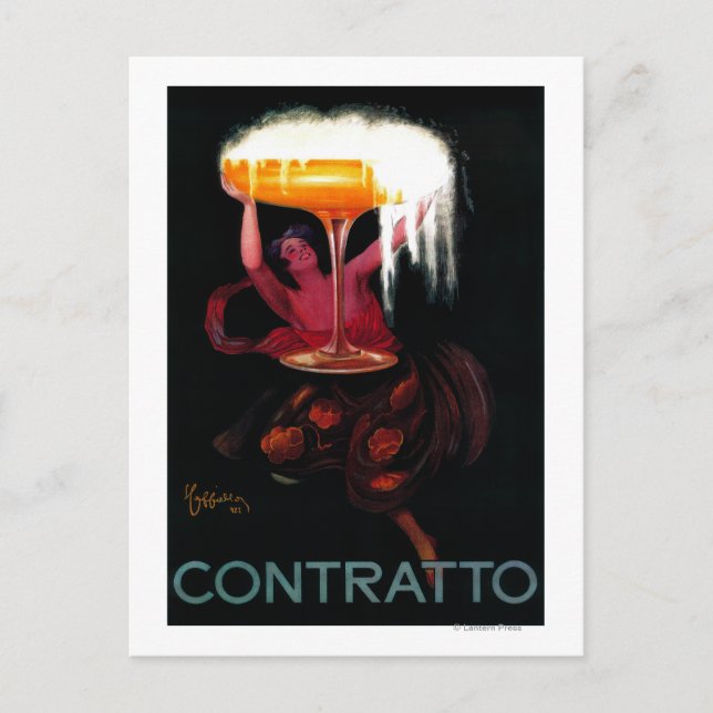 Cartão Postal Contrato Vintage PosterEurope (Frente)