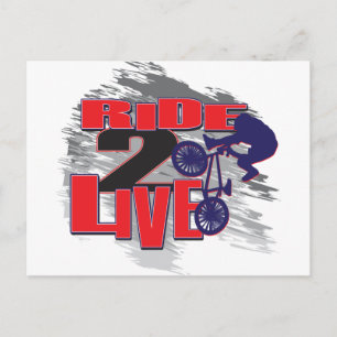 Cartão Postal Controle BMX de Ride 2 Live 2 Ride