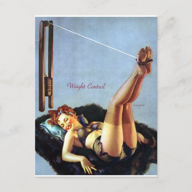 Cartão Postal Controle de Peso Pin Up (Frente)