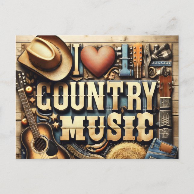 Cartão Postal Contry music. (Frente)