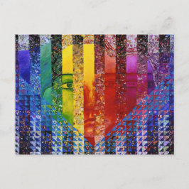 Cartão Postal Conundrum I - Abstrato Rainbow Woman Goddese