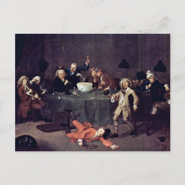 Cartão Postal Conversa da Meia-Noite Moderna Por Hogarth William (Frente)