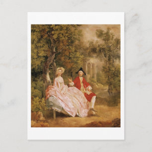 Cartão Postal Conversa em Parque, retrato do artista e