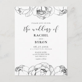 Cartão Postal Convidado elegante para casamento de peões negros