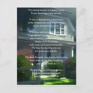 Cartão Postal Convidado House Rumi Poem