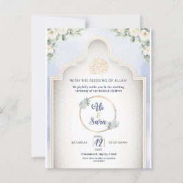 Cartão Postal Convidado Muçulmano para Casamento Islâmico Elegan