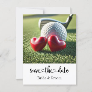 Cartão Postal Convocação de Golfe com bola de golfe em verde