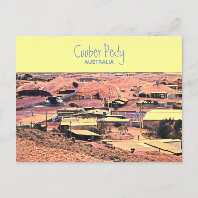 Cartão Postal Coober Pedy, cidade de mineração Austrália viagem (Frente)