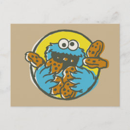 Cartão Postal Cookie Monster Retro