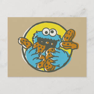 Cartão Postal Cookie Monster Retrô