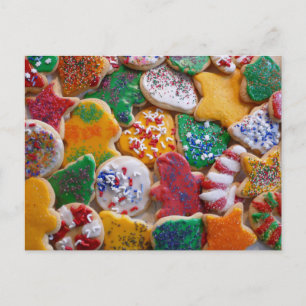 Cartão Postal Cookies de Natal I Férias Coloridas