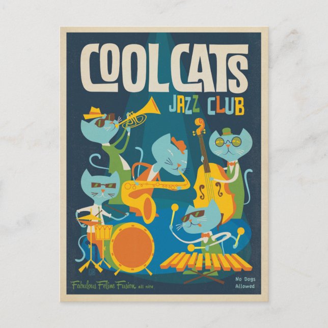 Cartão Postal Cool Cats Jazz (Frente)