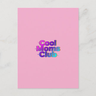 Cartão Postal Cool Moms Club Neon Glitch Retro Mother's Day Card