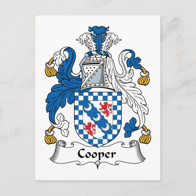 Cartão Postal Cooper Family Crest (Frente)