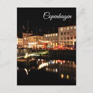 Cartão Postal Copenhaga na noite