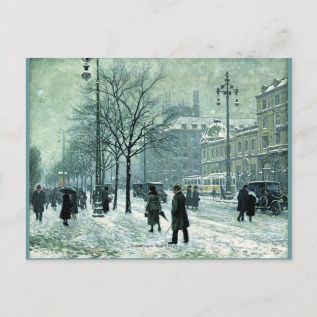 Cartão Postal Copenhaga por Paul Fischer (Frente)