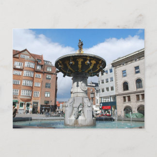 Cartão Postal Copenhagen Denmark, Caritas well Fountain