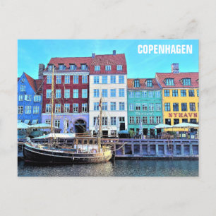 Cartão Postal Copenhagen Denmark Nyhavn Viagem Photo