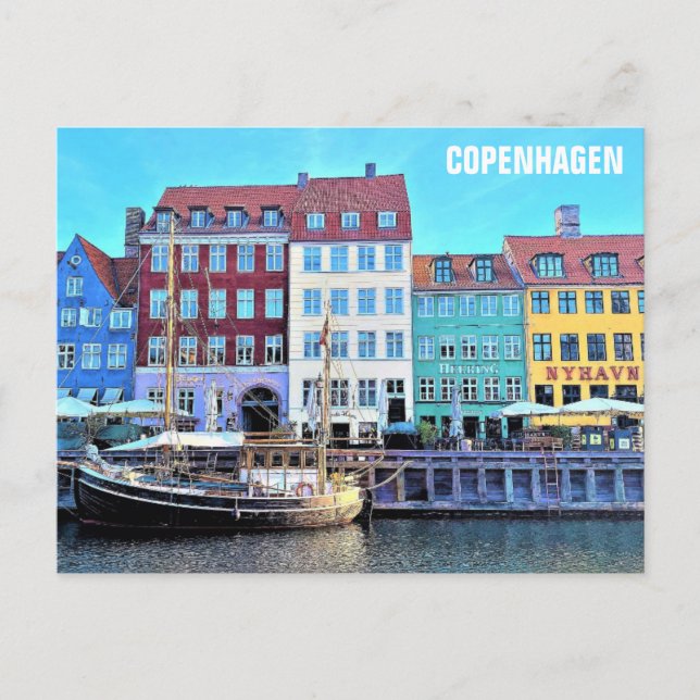 Cartão Postal Copenhagen Denmark Nyhavn Viagem Photo (Frente)