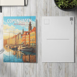 Cartão Postal Copenhagen Denmark Viagem Art Vintage<br><div class="desc">Design de viagem de vetor retrovetor de Copenhaga. Copenhaga,  capital da Dinamarca,  fica nas ilhas costeiras da Zelândia e de Amager. Está ligado a Malmo na Suecia sul pela ponte Öresund.</div>