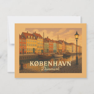 Cartão Postal Copenhague Porto de Nyhavn