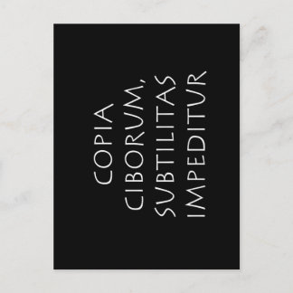 Cartão Postal Copia ciborum subtilitas impeditur
