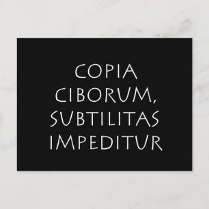 Cartão Postal Copia ciborum subtilitas impeditur
