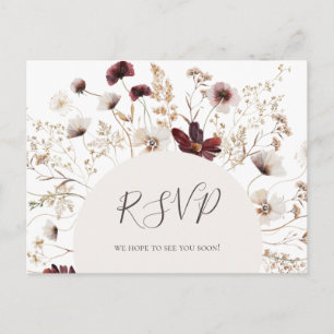 Cartão Postal Copper Burgundy Wildflower Song Request RSVP