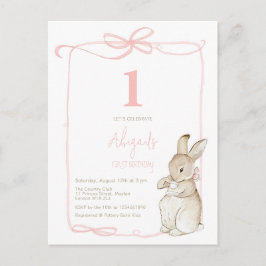 Cartão Postal Coquette Pink Peter o primeiro aniversario da Rapa