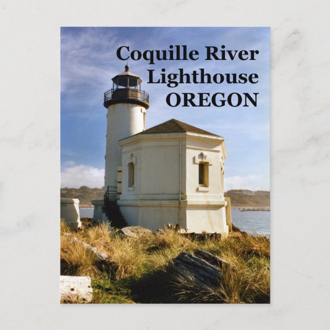 Cartão Postal Coquille River Lighthouse, Oregon Postcard (Frente)