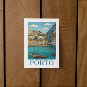 Cartão Postal Cor Colorido Vintage Retro Viagem Porto Portugal
