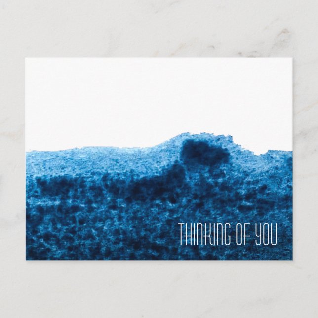 Cartão Postal Cor da água azul marinho escura mínima (Frente)