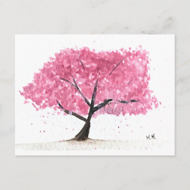 Cartão Postal Cor da água salgada Sakura (Frente)