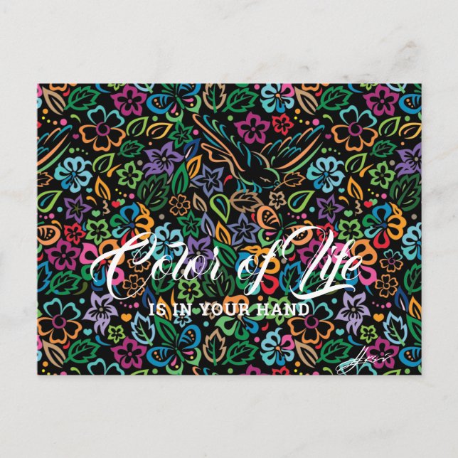 Cartão Postal Cor da vida (Frente)